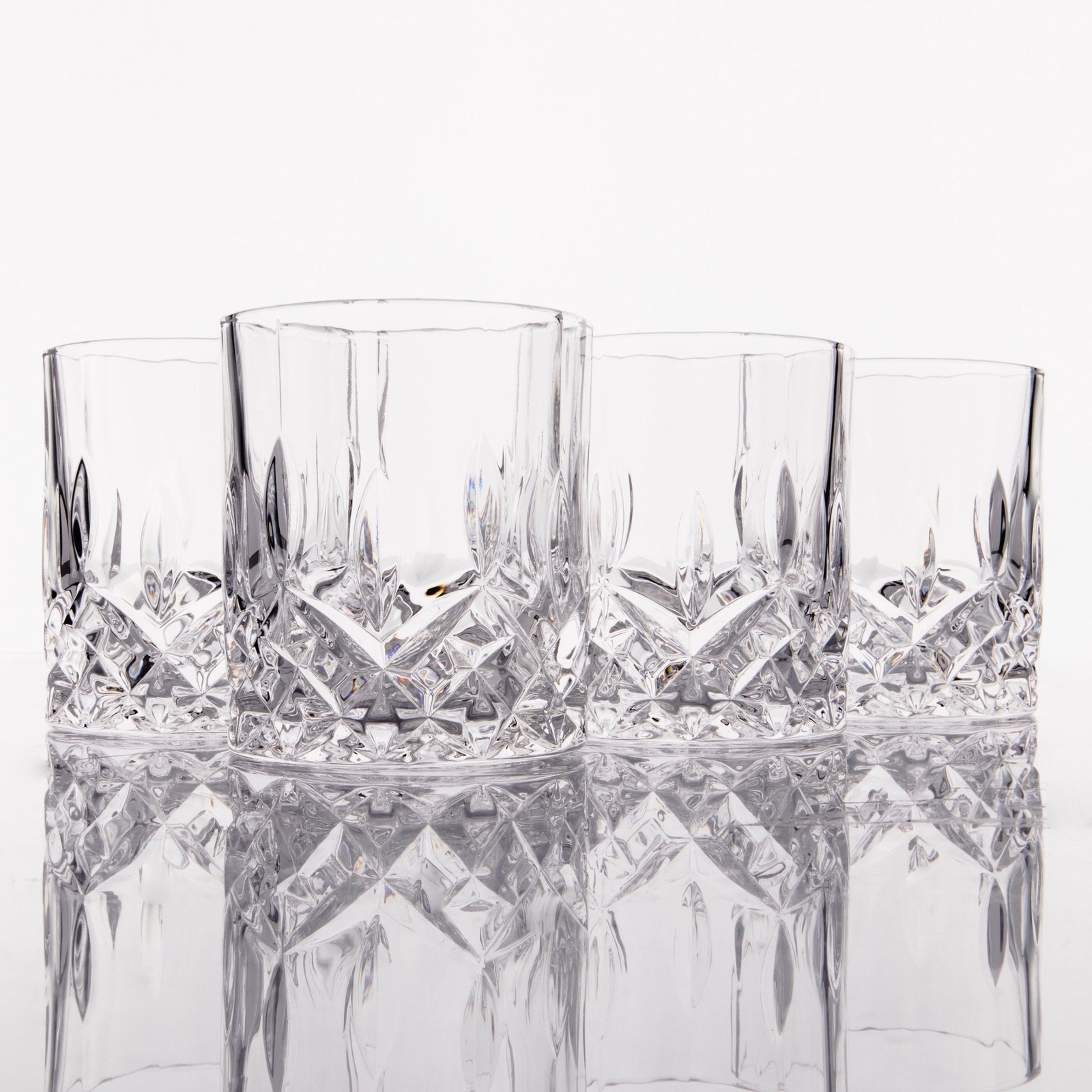 LEMONSODA Crystal Cut Old Fashioned Whiskey Glasses - 10oz - 2/4/6ct