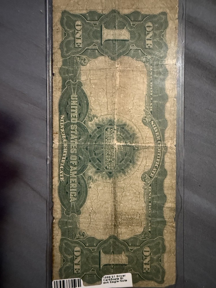1899 $1 Dollar Silver Certificate Black Eagle Large