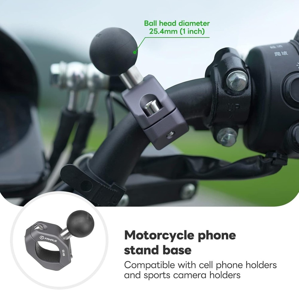 Handlebar Clamp Mount U-bolt Base Compatible with RAM Mounts B Size 1"