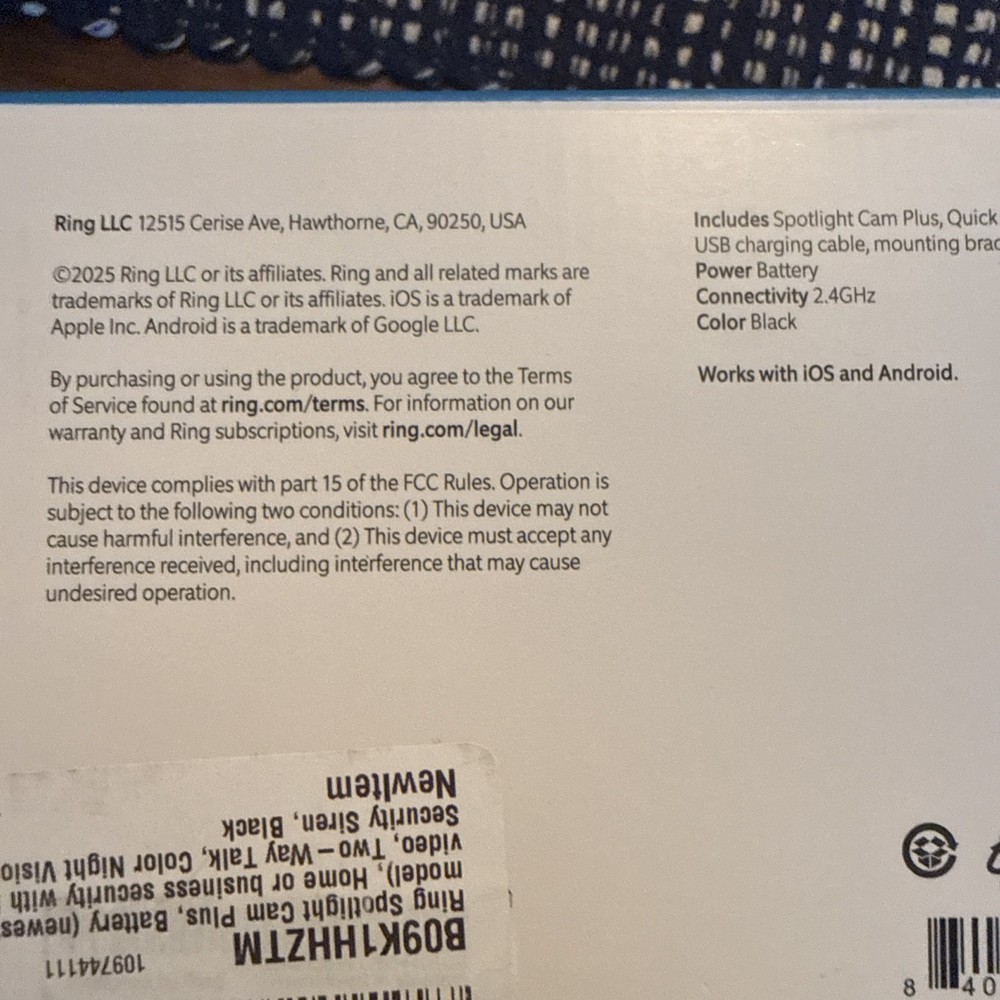 Ring Spotlight Cam Plus, Battery - Black