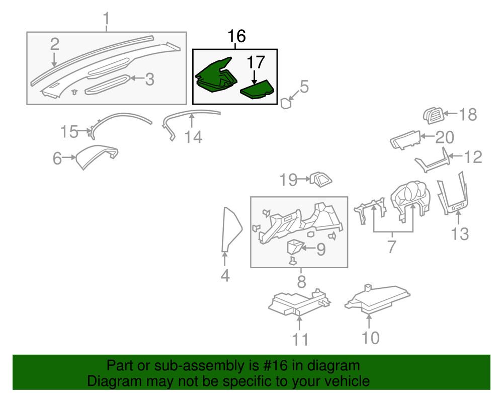 Genuine GM Storage Compartment 25922392