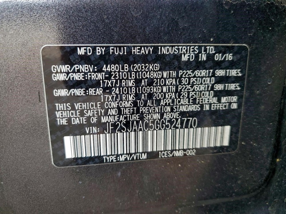 Chassis ECM Console Front Fits 16 FORESTER 2096558
