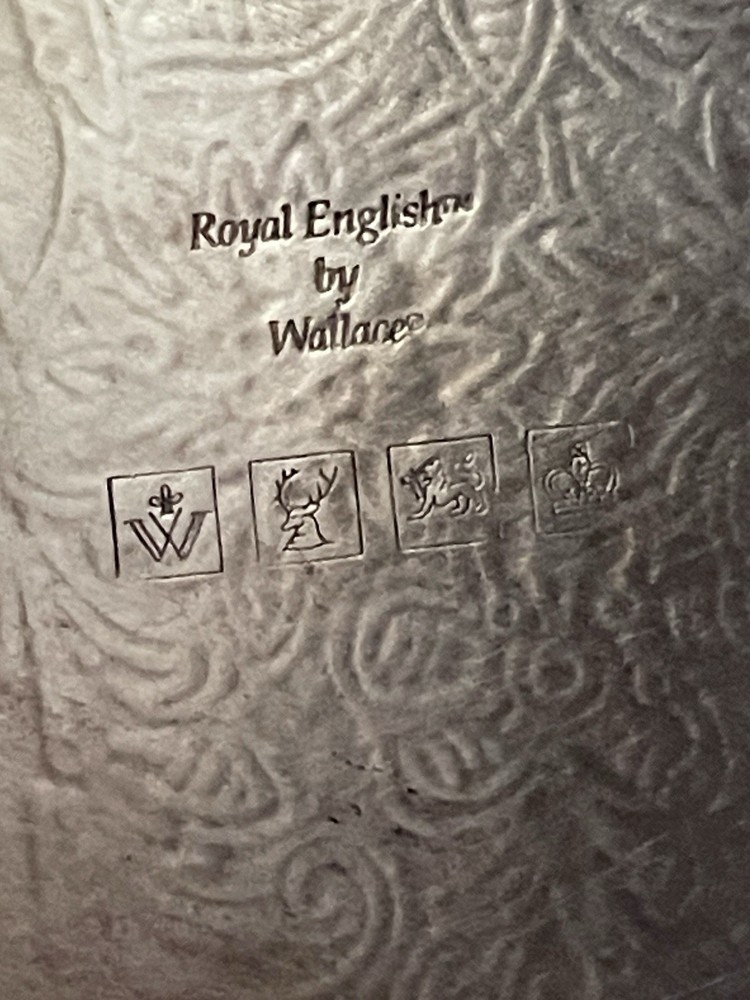 14.5 Silver Plate Tray Royal English by Wallace Footed Silverplate