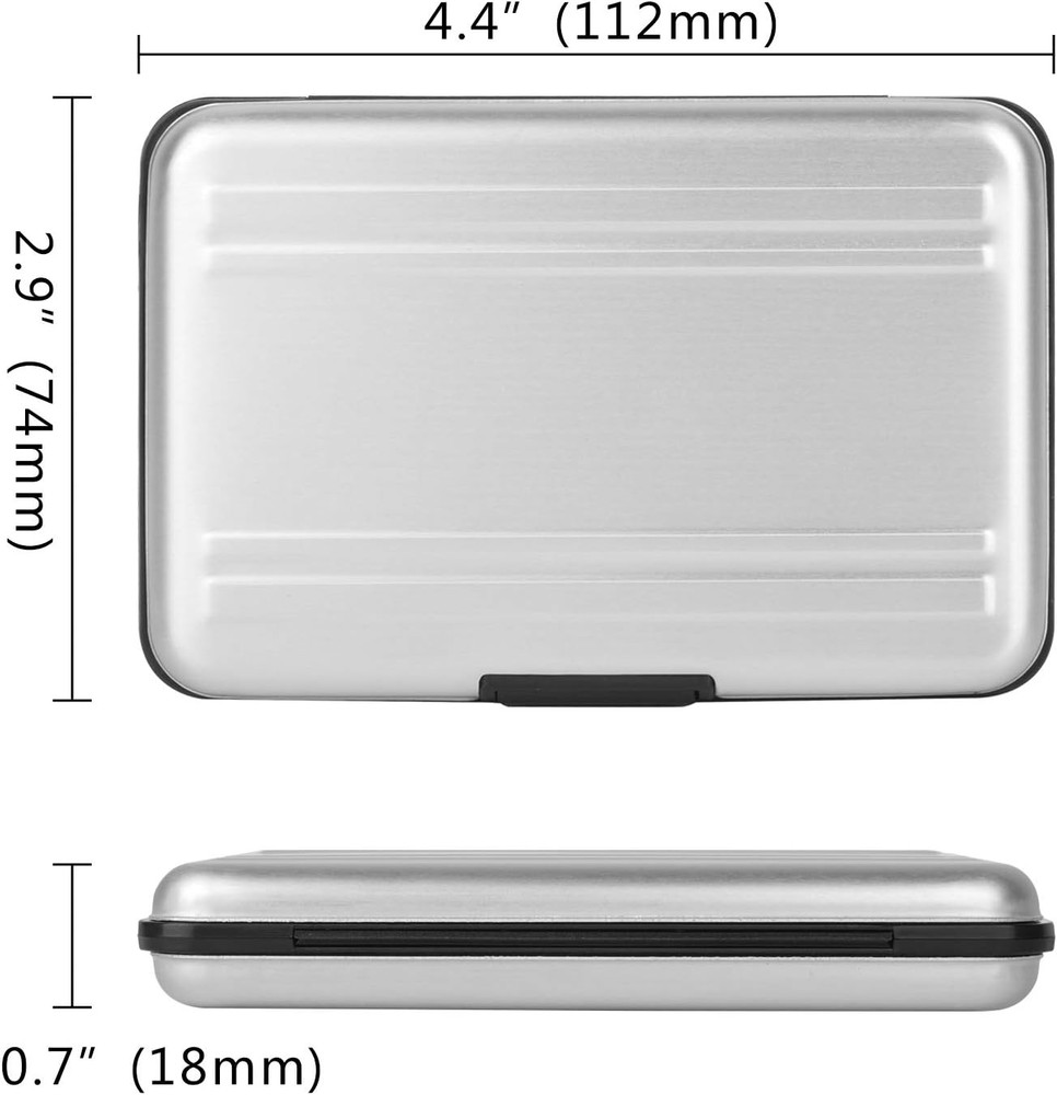 Estuche con aluminio 8 ranuras SD Micro SD TF resistente de golpes silver