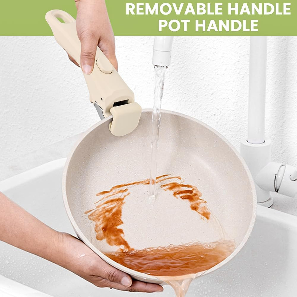 Universal Removable Pot Handle, Heat Resistant, Cream White, 1 Pack