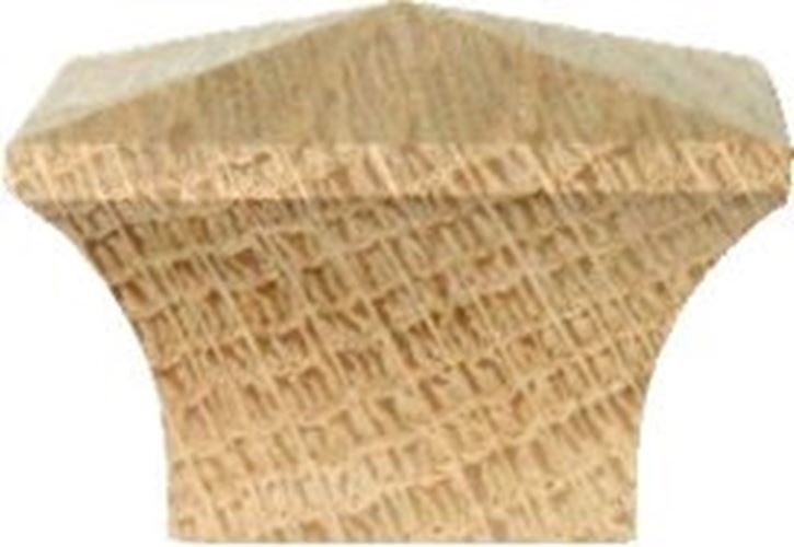 1-1/2" Mission Style Square Oak Knob