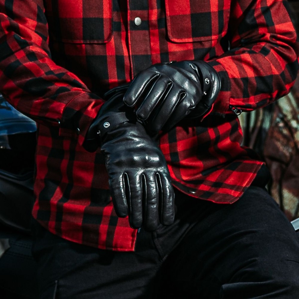 Spada Injector CE Leather Waterproof Motorcycle Gloves Black