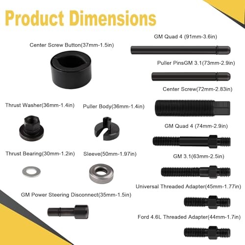 14PCS Power Steering and Alternator Pulley Tool Kit, Replace Vehicle Steering