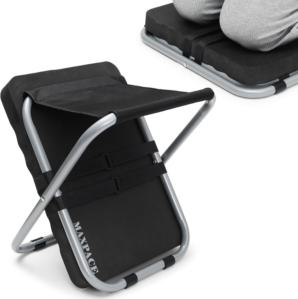 MAXPACE Garden Kneeling Pad and Foldable Gardening Stool 2 in 1, Extra Thick Sof