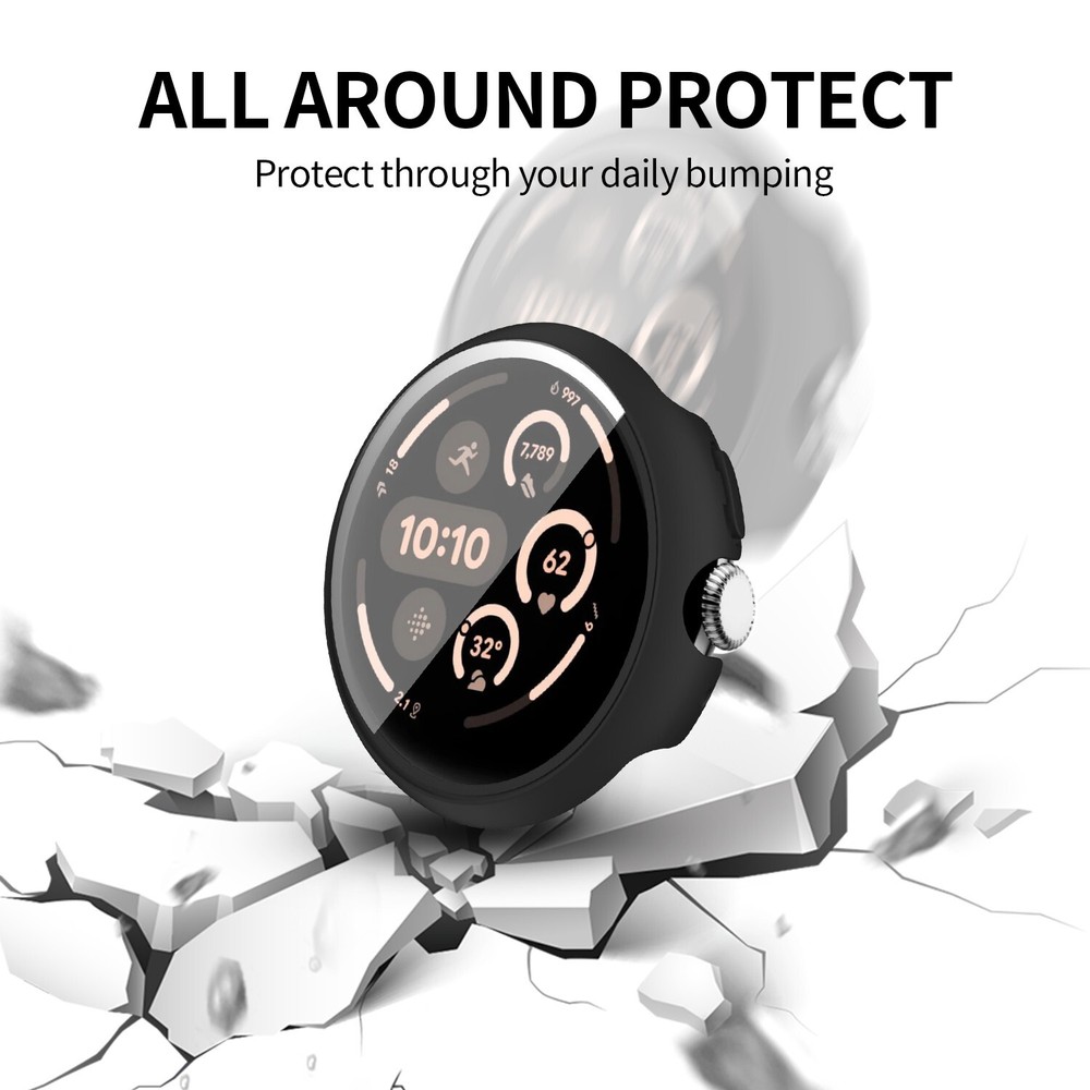 Supershieldz Designed for Google Pixel Watch 3 45mm Screen Protector Case Black