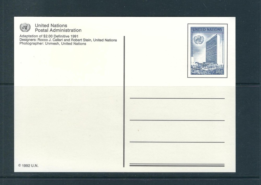 UN SC # New York UX19 UN New York Haedquarters . Unused