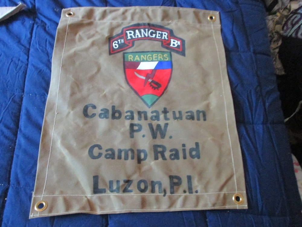 WWII USA 6 TH RANGER BATTALION CABANATUAN PRISON CAMP RAID  PENNET FLAG
