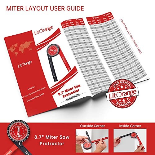 Aluminum Miter Saw Protractor Plus | 8.7-Inch Angle Finder Featuring 1 Pack
