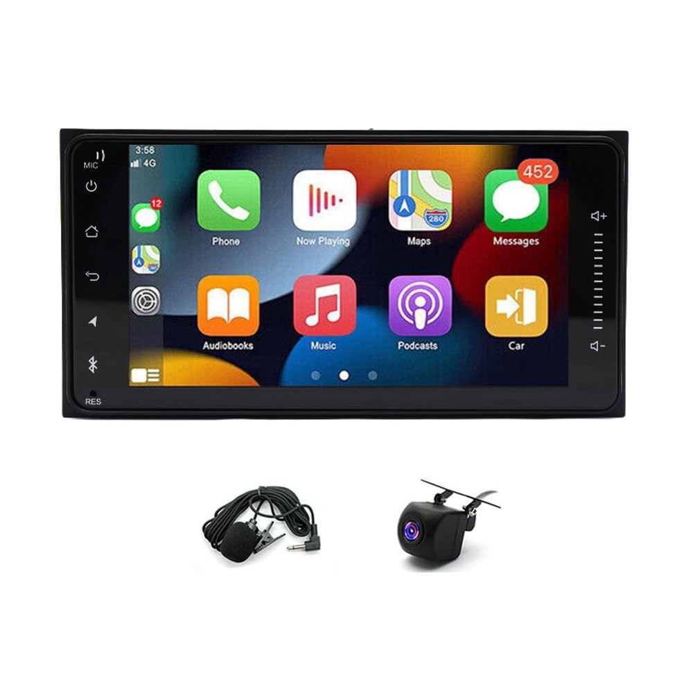 7 Touchscreen Double Din Car Stereo 2+32G Carplay Android Auto Bluetooth