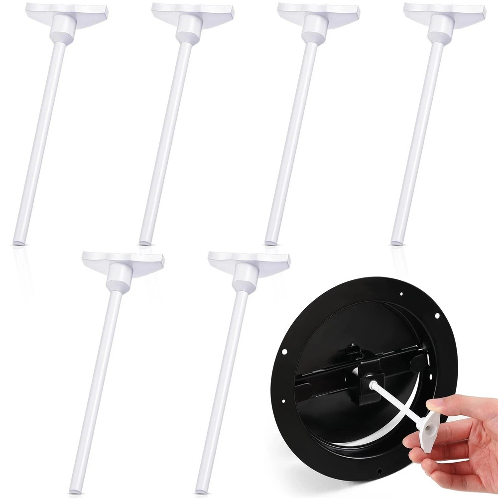 6 Pcs Round Ceiling Diffuser Plastic Key Handle, Vent for Steel White
