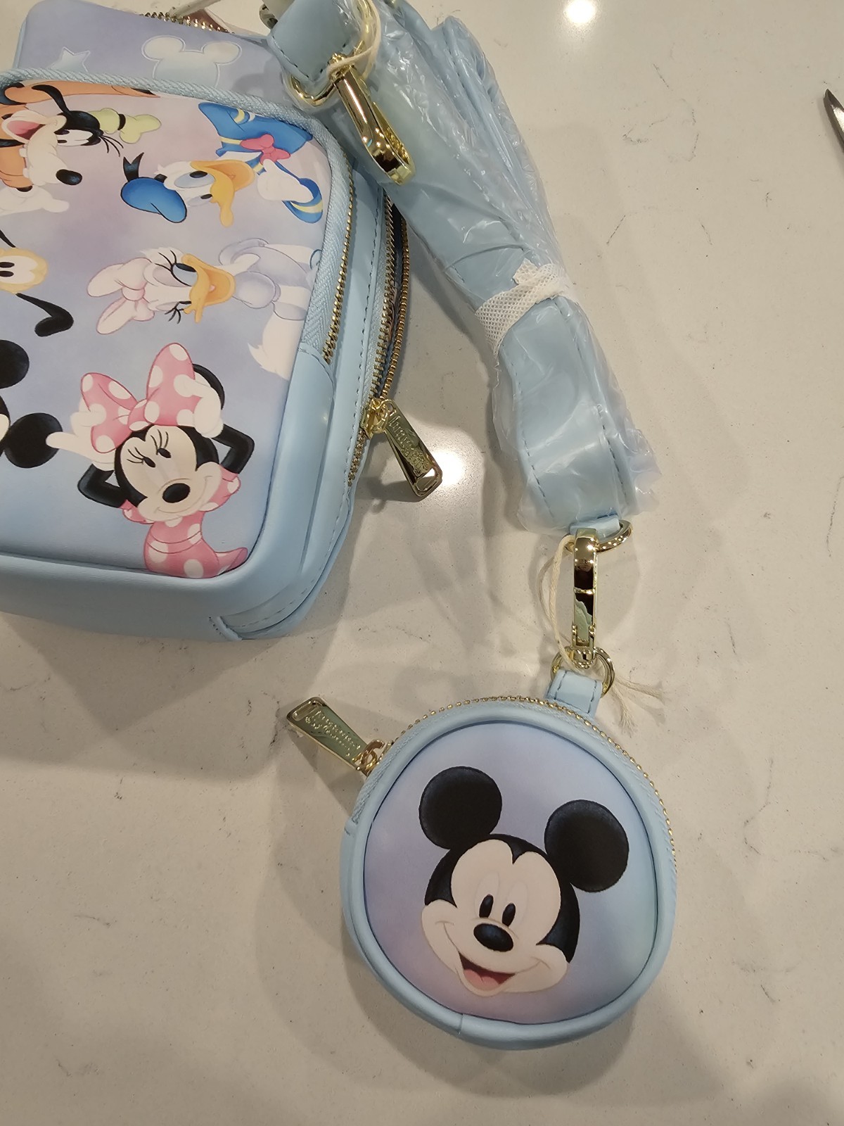 Loungefly Disney Mickey & Friends Tie Dye Crossbody Bag With Coin Purse NWT