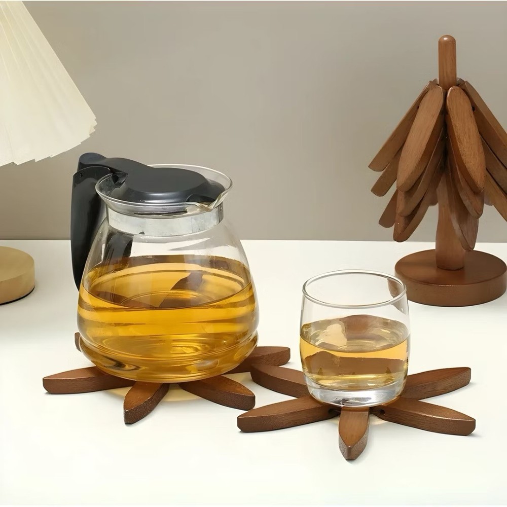 Bamboo Wood Trivet Tree
