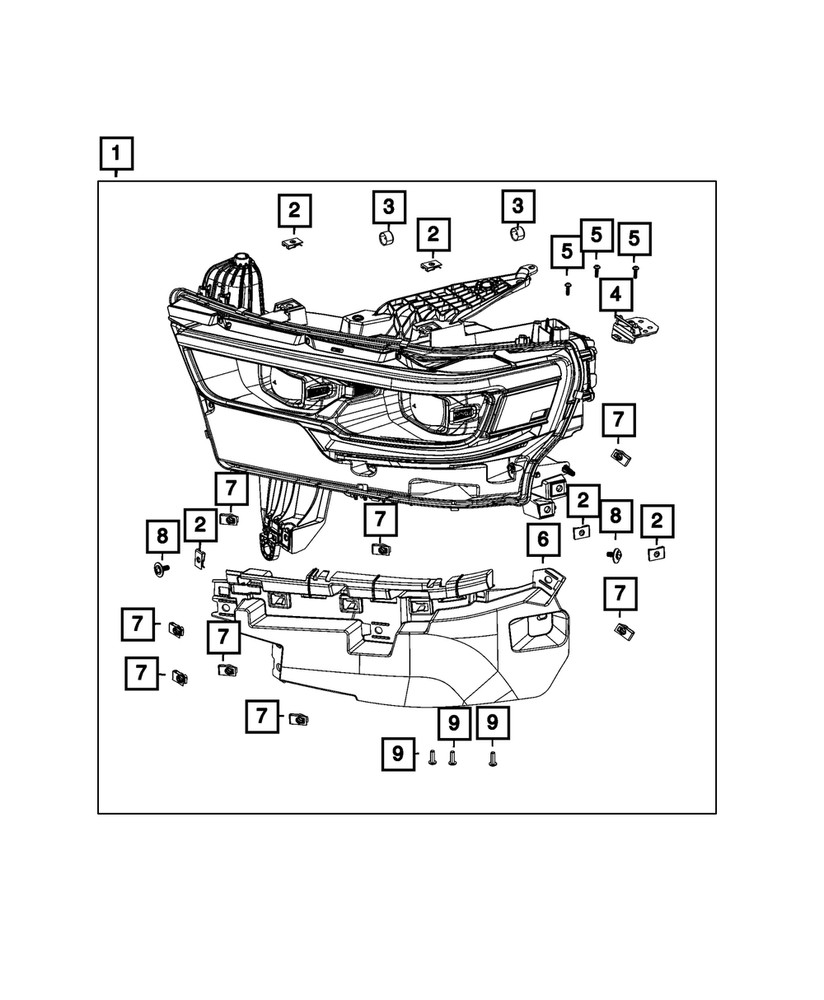 Genuine Mopar Fascia Bracket Kit Left 68432401AA