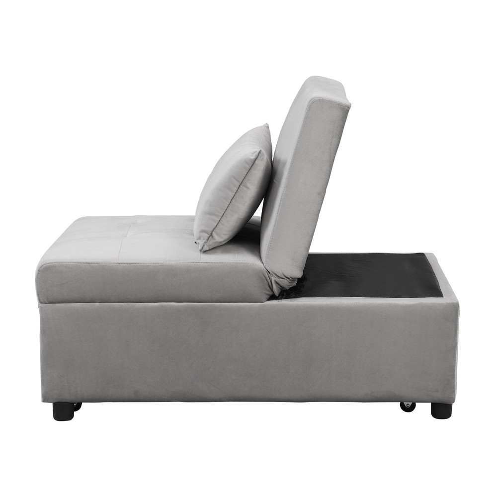 Folding Ottoman Sofa Bed Gray|Grey