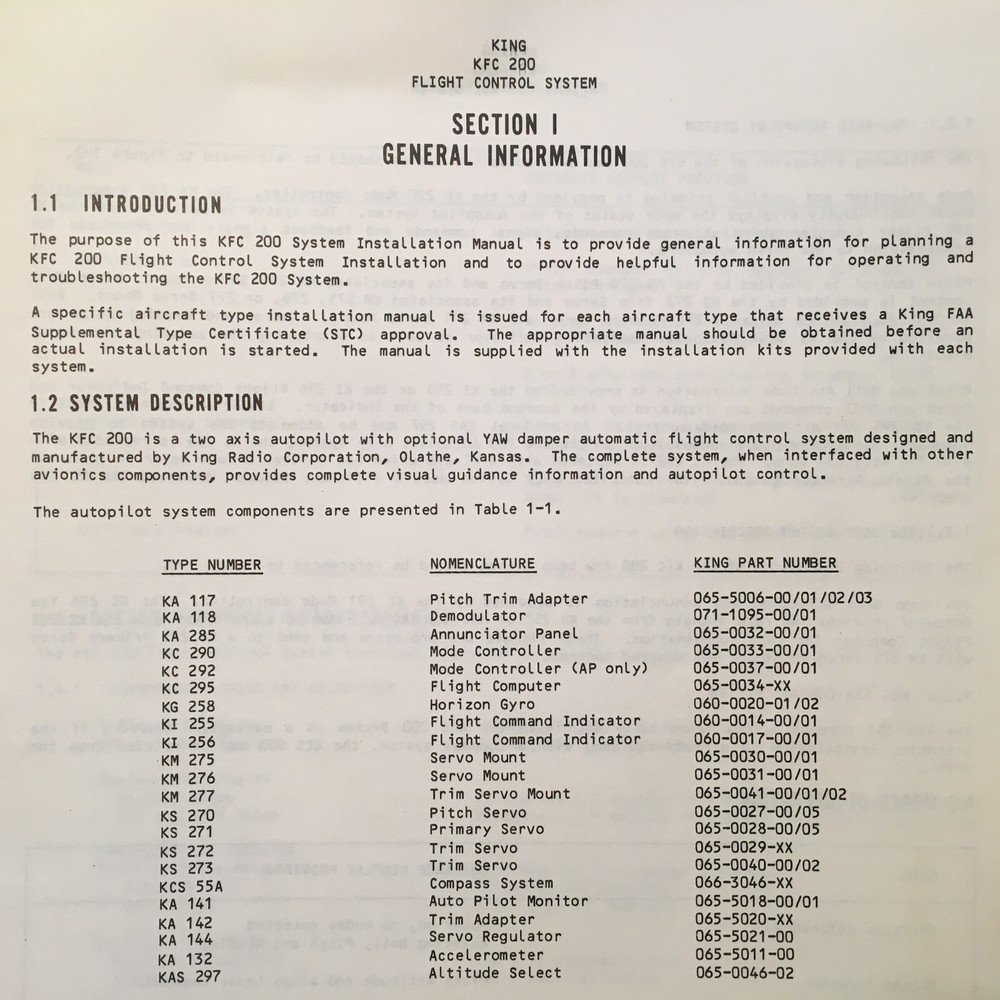 Bendix/King KFC 200 FlightLine Installation & Maintenance Manual