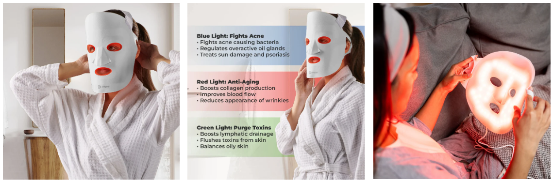New in Box 1-pc LifePro Revitaglow Light Therapy Mask Wellness Recovery RGB LED