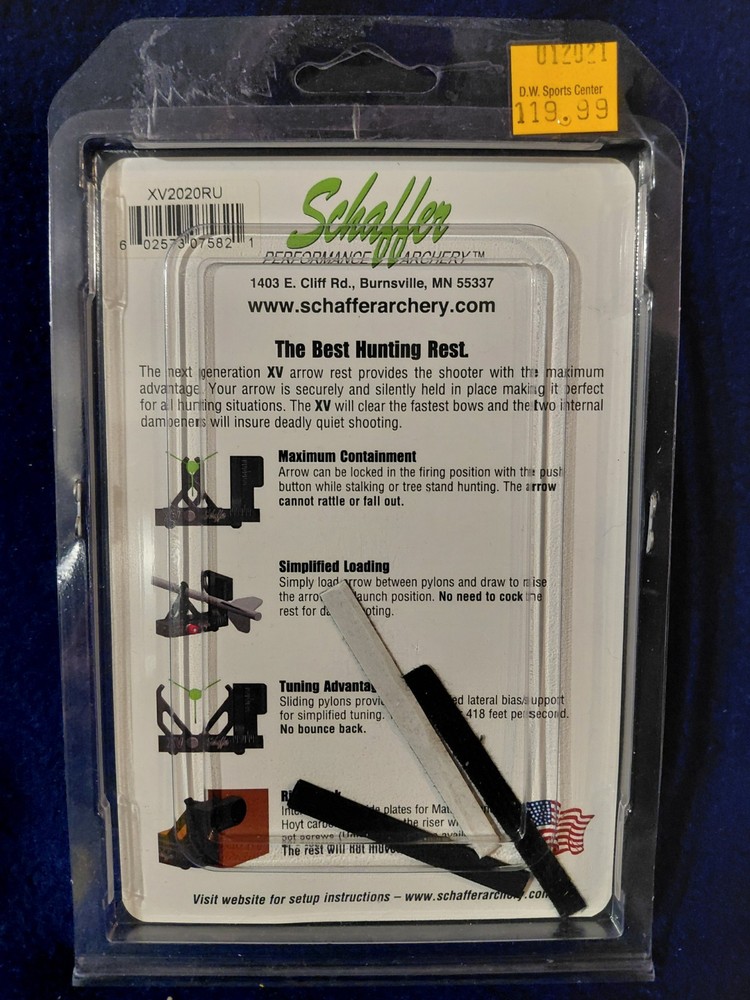 NIB/NIP Schaffer Performance Archery XV Arrow Rest