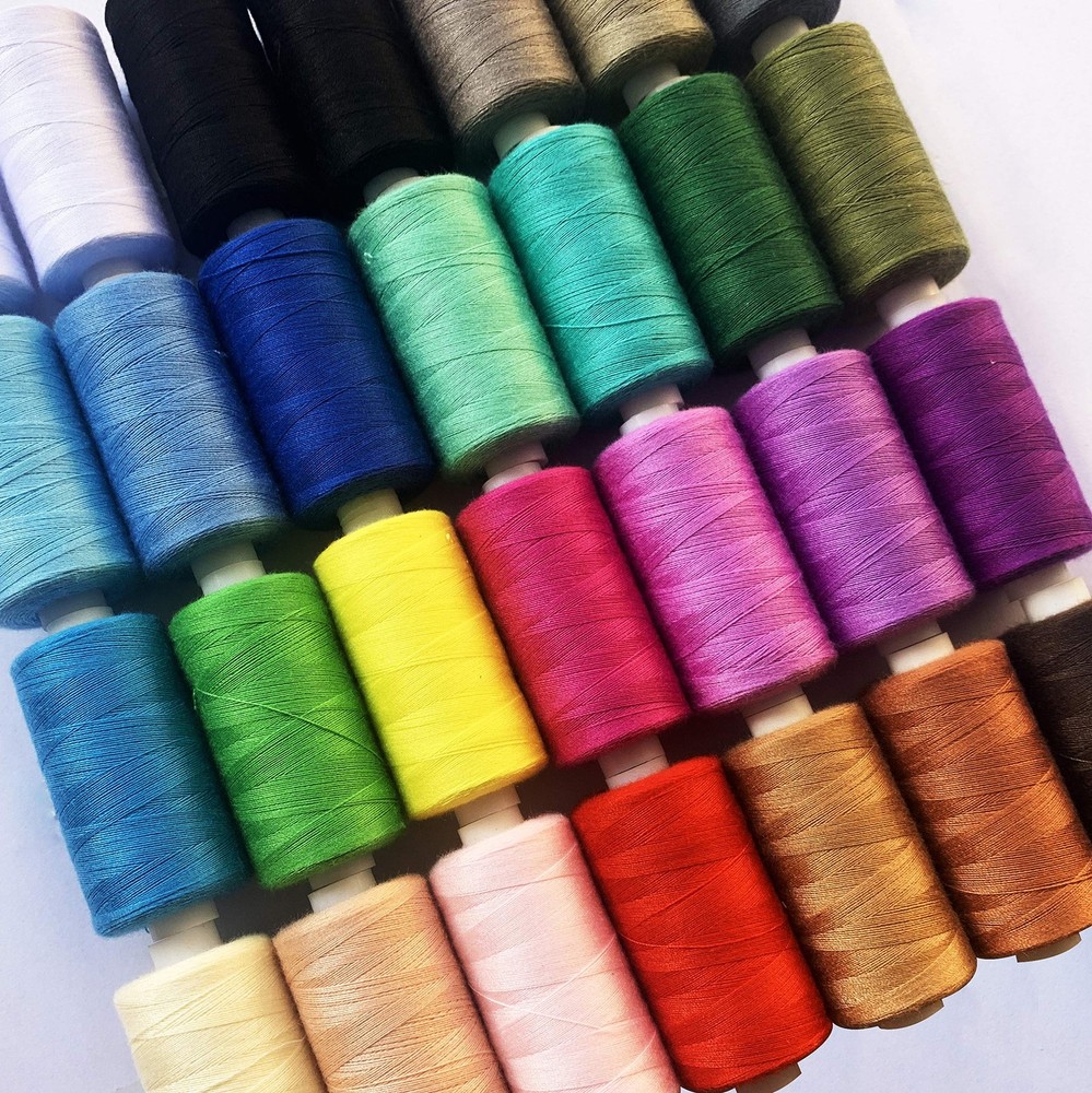 28 PCS Sewing Thread Spools Polyester Hand Machine Total 14000yards Craft