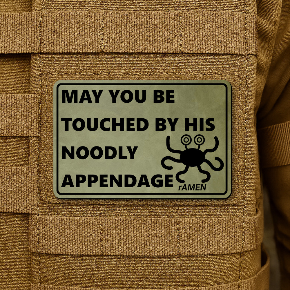 Pastafarian Funny Morale Patch, 2"x3" Hook & Loop Flying Spaghetti Monster Patch