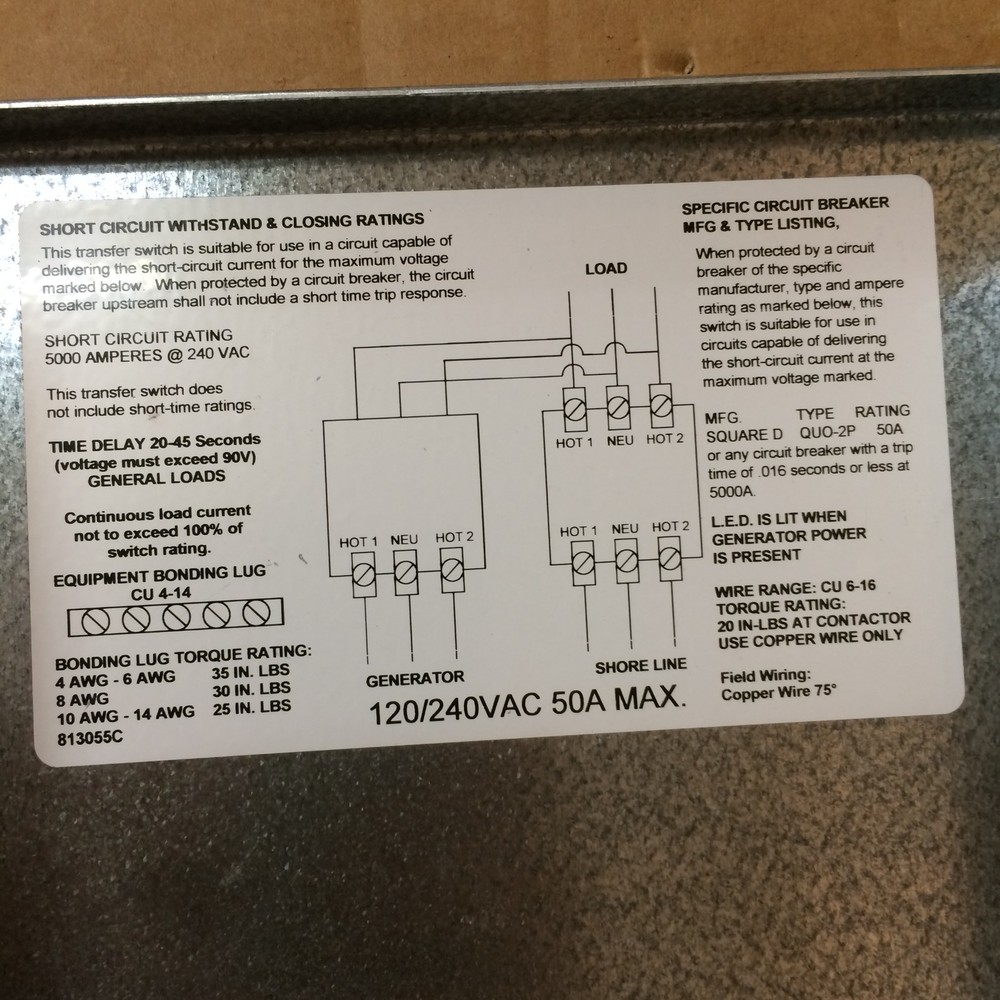 BRAND NEW NOB Progressive Dynamics PD52V 5200 Series Automatic Transfer Switch