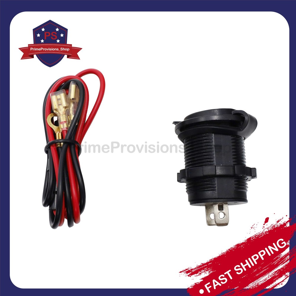 12V Cigarette Lighter Socket Power Outlet Socket Receptacle Motorcycle Car ATV