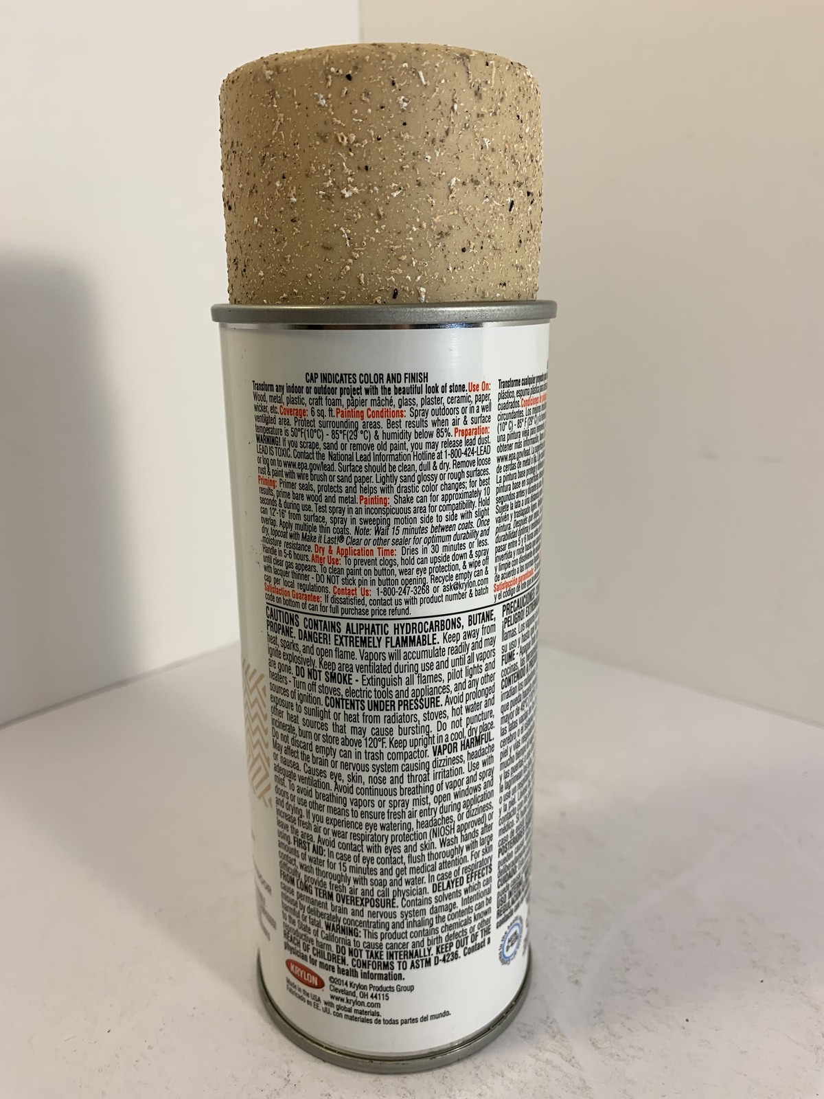 Krylon Stone Coarse Texture Spray Paint Travertine Tan 12 oz DIY Craft Project