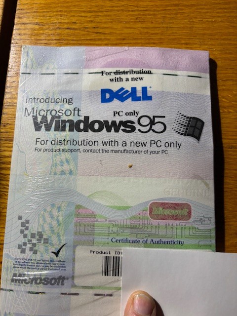 NOS Microsoft Windows 95 - CD, Operating System, Key, COA