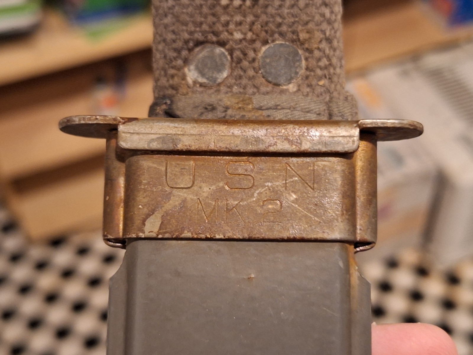 U.S. Navy WWII Era Camillus MKII Fighting Knife With Scabbard Used