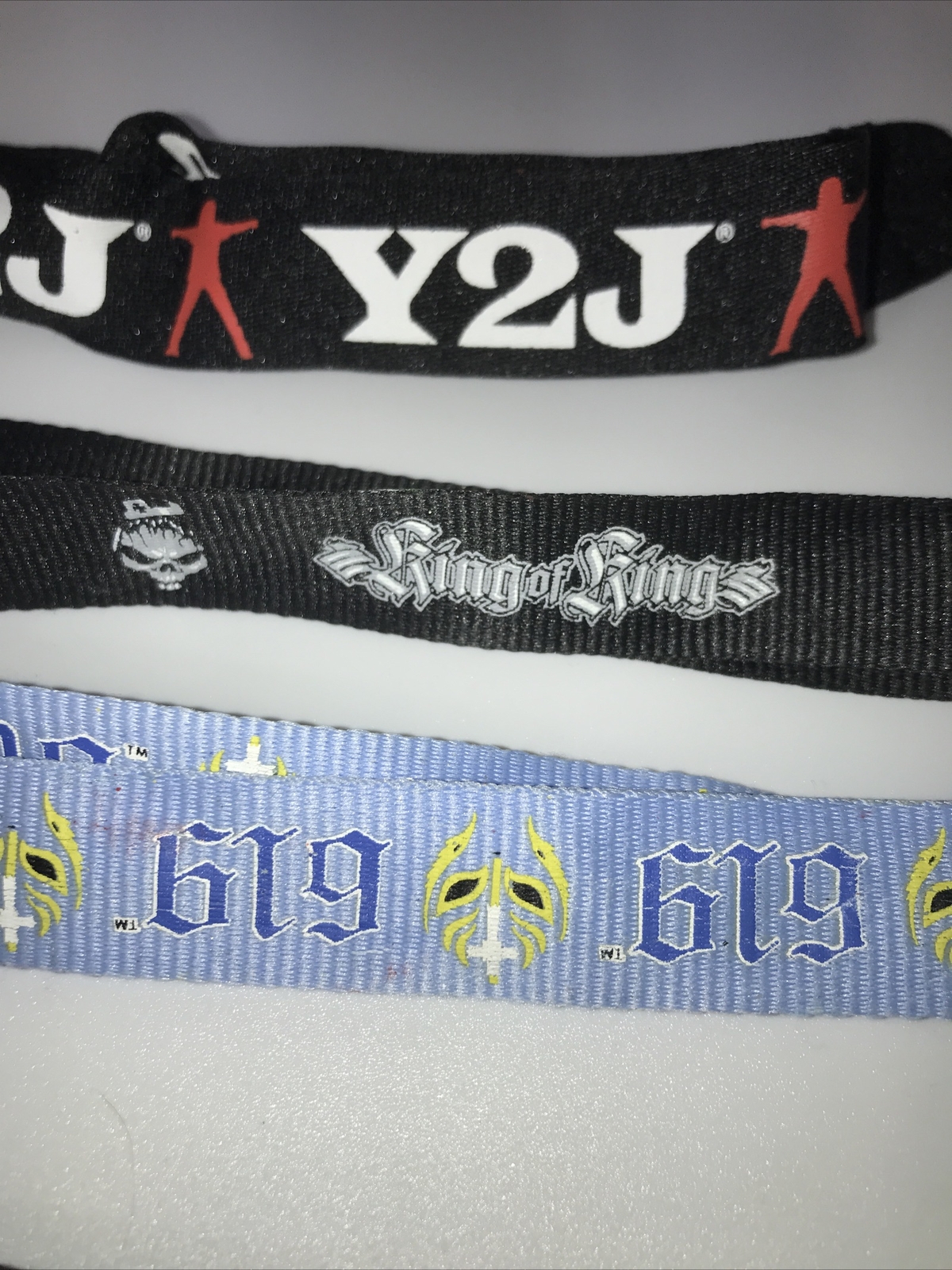 2008 WWE WRESTLING -5 Piece Lanyard Carlito, Rey Mysterio, Y2j Jericho, Triple H