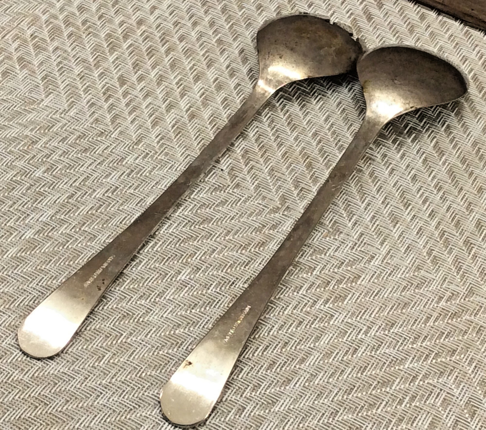 Vintage Silverplated Serving Salad Fork & Spoon Utensils Italy