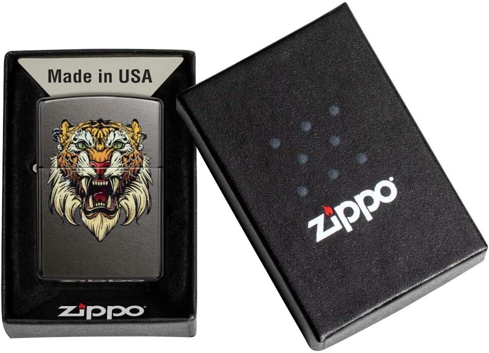 Zippo Sabretooth Tattoo Design Gray 49263