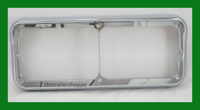 Headlight Bezel w/ Visor Rectangular Dual Light Peterbilt Freightliner Kenworth