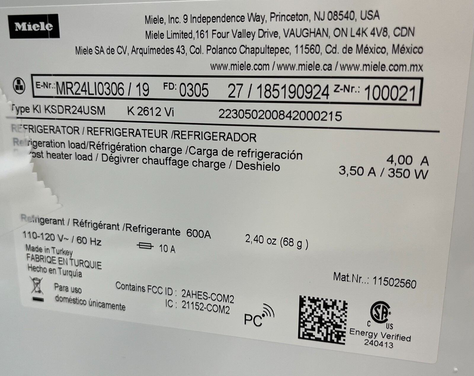 Miele MasterCool Series K2612VI 24 Inch Panel Ready Smart Refrigerator Column