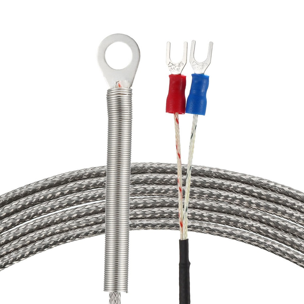 K Type Temperature Sensor Probe 1M Cable 6mm Hole Spring Thermocouple