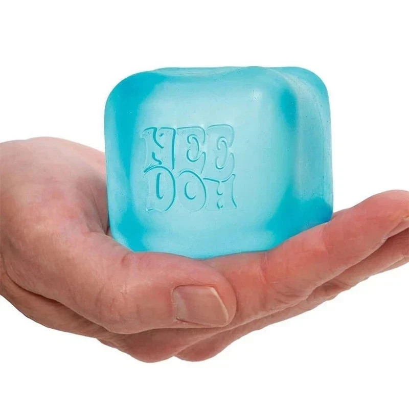 Nee Doh Nice Cube - Super Solid Squish (Blue) - Brand New- Toy Gift*US