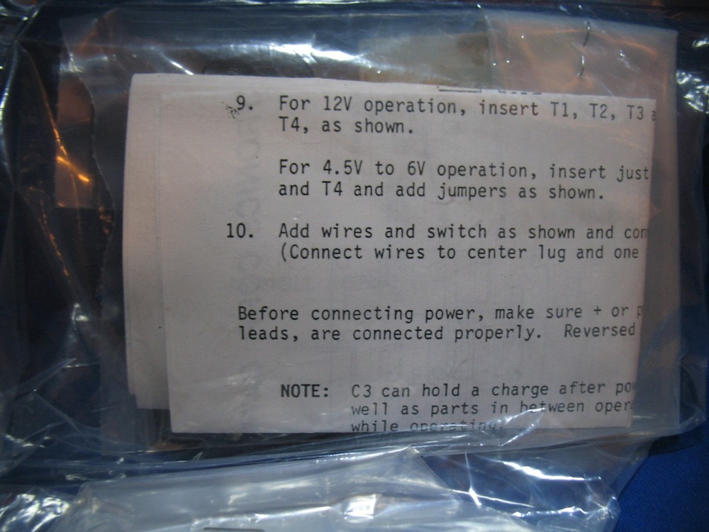 Variable Strobe kit, ALL ElectronicsCorp .4.5-6 and 12 v operation