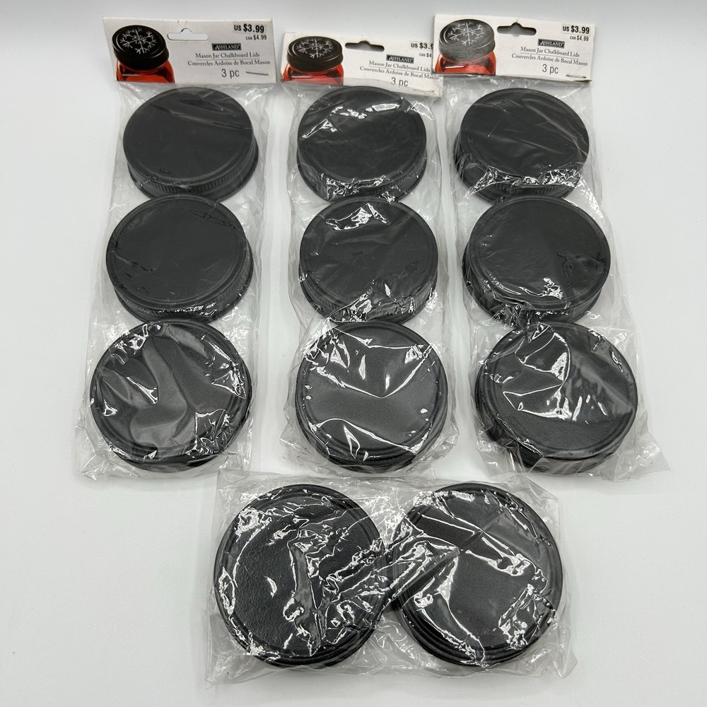 Reg. Mason Jar Lids Chalkboard Surface Reusable Solid Metal 11 Lids