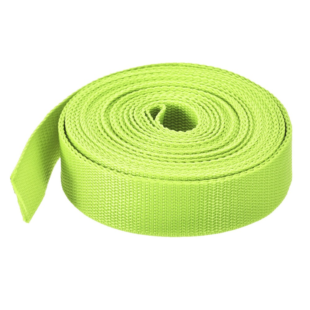Lightweight Polypropylene Webbing Strap 3.8cm 10 Yard Lime Green