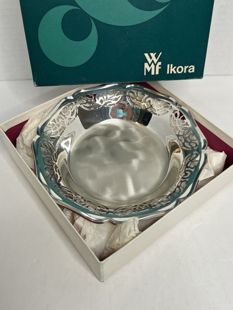 Vintage WMF IKORA 6” Silver Plated Candy Trinket Footed Plate Bowl Germany