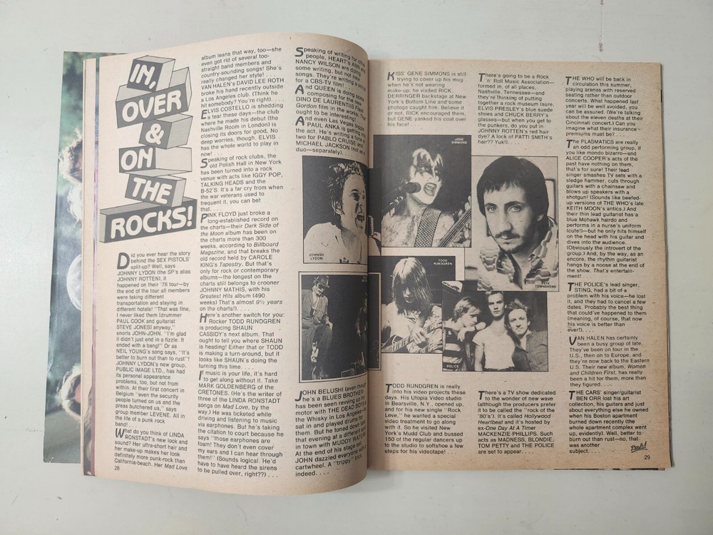 Tiger Beat Vintage 1980 Rock Magazine Van Halen KISS Cheap Trick Blondie POSTER