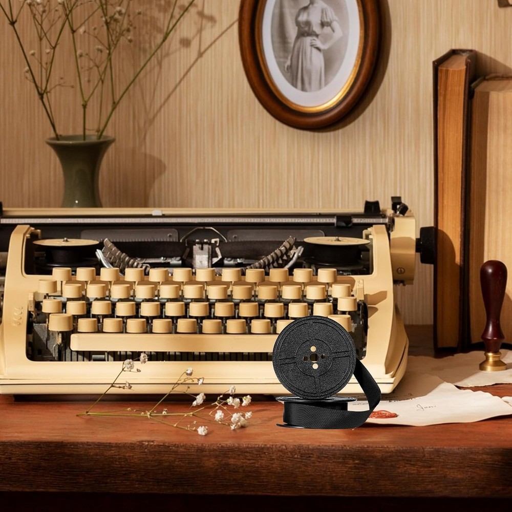 Universal Typewriter Ribbon Twin Spool Replacement Pack - Black Ink (2 Pcs)