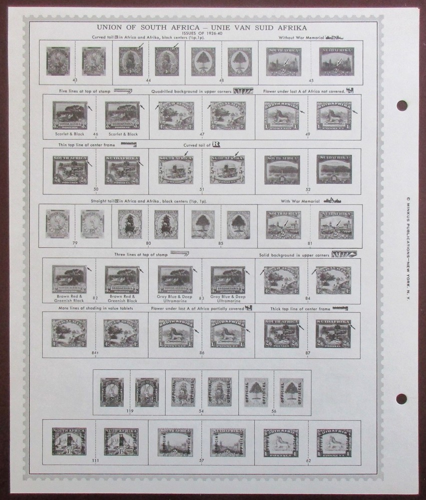 South Africa: Clean Set of Unused Minkus Supreme Global Pages to 1969