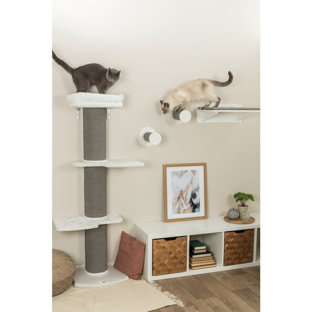 Acadia Plush & Sisal 3-Level 63" Cat Tree, Scratching Posts, Wall Brackets,...
