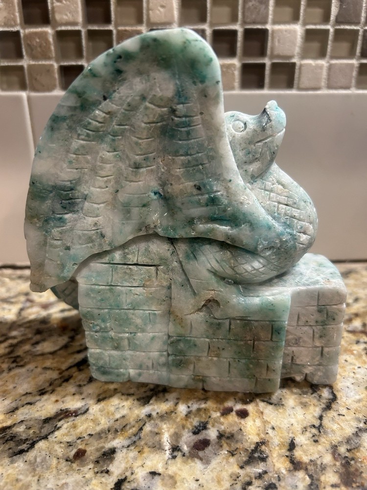 Chrysocolla Phoenix Stone Dragon Carving