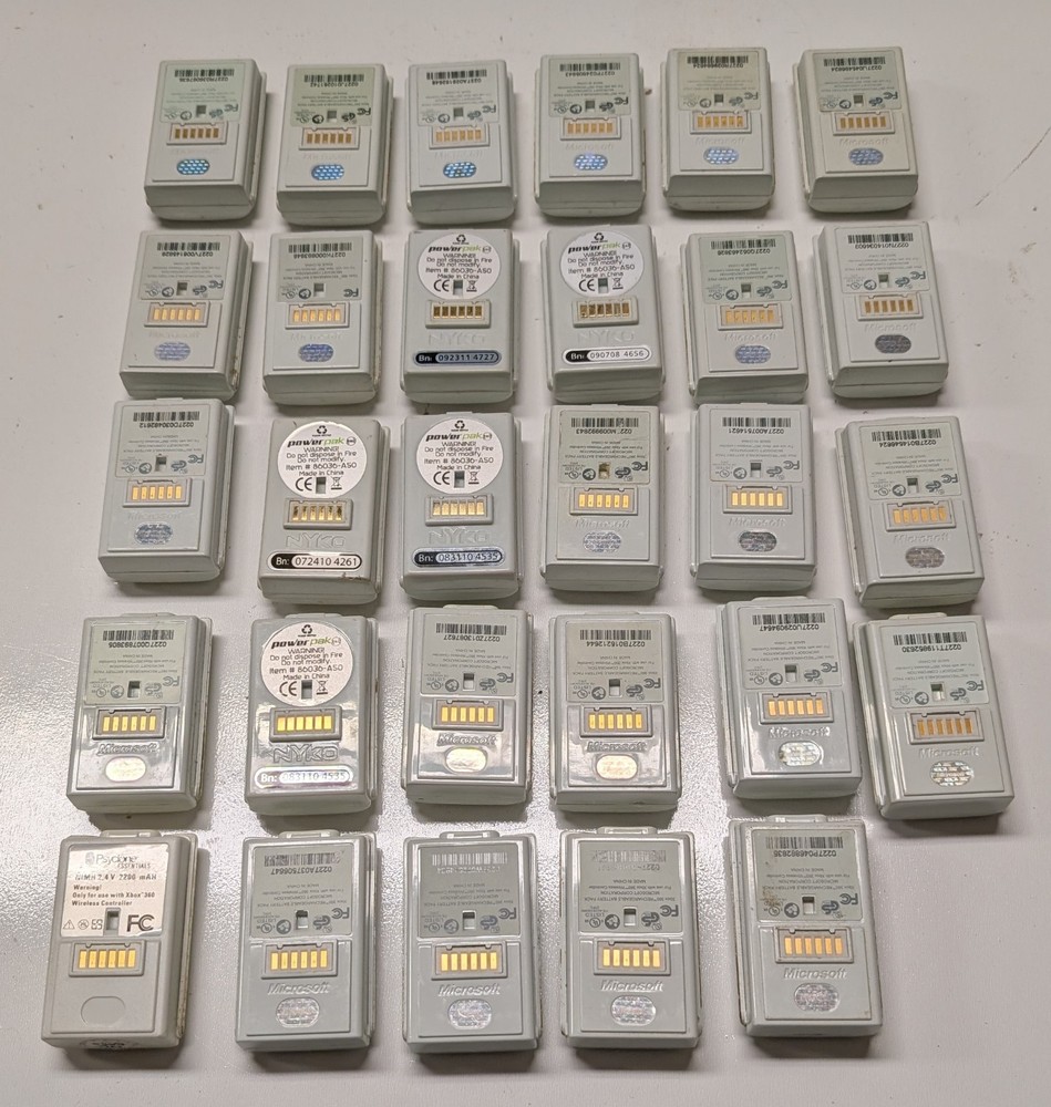 29 Lot Microsoft PowerPak Rechargeable Batteries for Xbox 360 Controller